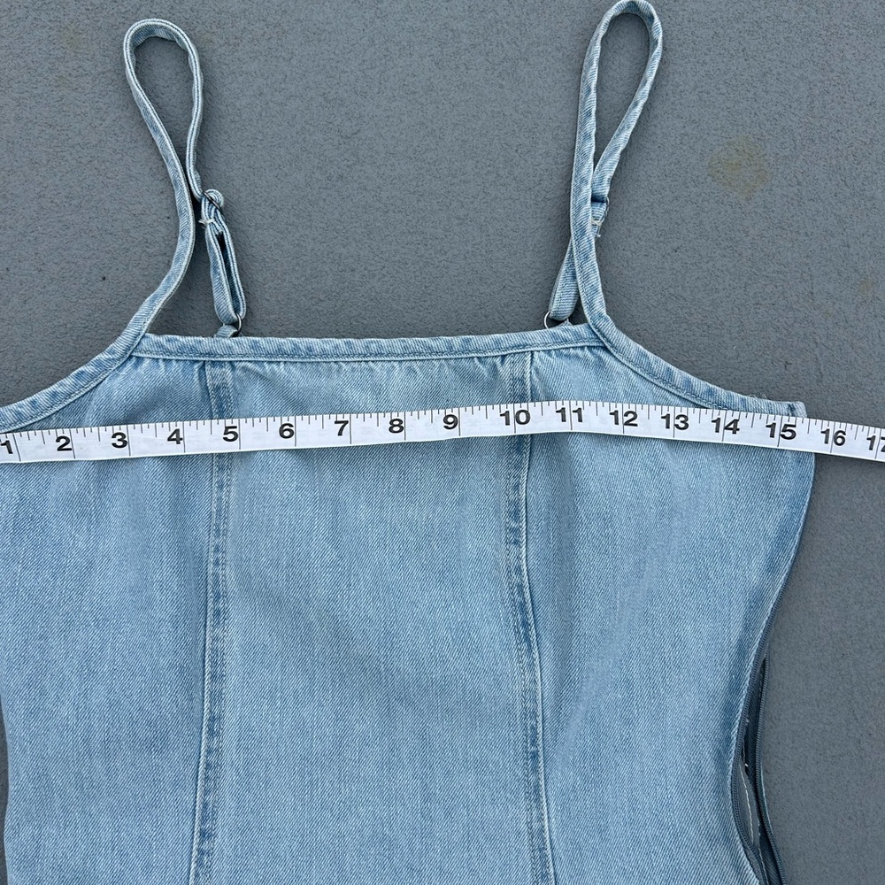 254.INDIGO REIN Women’s Light Wash Denim Mermaid Maxi Dress - Picture 9 of 12
